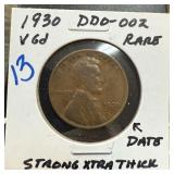 1930 WHEAT PENNY CENT DDO-002 RARE EXTRA THICK