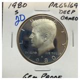 1980-S JFK ROOF DEEP CAMEO HALF DOLLAR