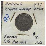 1953 ANGOLA 1.5 ESCUDOS SCARCE