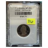 2012-S PROOF 63 ME ACADIA QUARTER