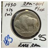 1930-S/S RPM-004 BUFFALO NICKEL RARE