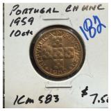 1959 PORTUGAL 10 CENTAVOS HIGH GRADE