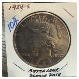 1924-S PEACE SILVER DOLLAR BETTER GRADE SCARCE