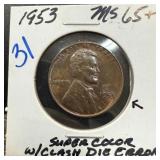 1953 WHEAT PENNY CENT HIGH GRADE CLASHED DIE ERROR