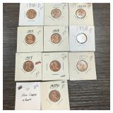 10PC HIGH GRADE WHEAT PENNIES CENTS
