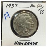 1937 BUFFALO NICKEL HIGH GRADE