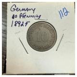 1892-F GERMANY 10 PFENNIG
