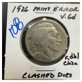 1926 BUFFALO NICKEL CLASHED DIES