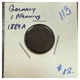 1889-A GERMANY 1 PFENNIG