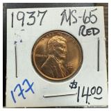 1937 WHEAT PENNY CENT HIGH GRADE RED