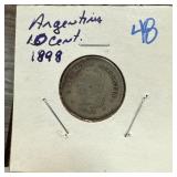 1898 ARGENTINA 10 CENTAVOS