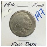 1916 BUFFALO NICKEL FULL DATE