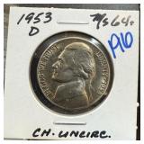 1953-D JEFFERSON NICKEL UNC