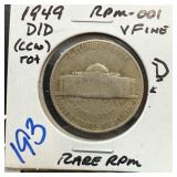 1949-D/D JEFFERSON NICKEL RPM-001