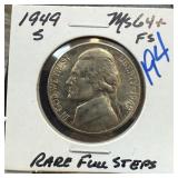1949-S JEFFERSON NICKEL FULL STEPS