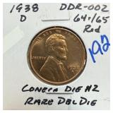 1938-D WHEAT PENNY CENT DDR-002 RARE DOUBLE DIE