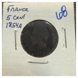 1854-A FRANCE 5 CENTIMES