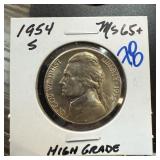 1954-S JEFFERSON NICKEL HIGH GRADE