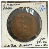 1927 GREAT BRITAIN LARGE PENNY SCARCE