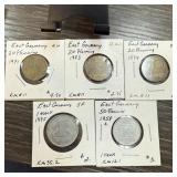 5PC EAST GERMAN COINS