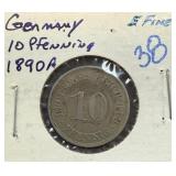 1890-A GERMANY 10 PFENNIG