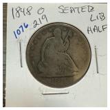 1848-O SEATED LIBERTY SILVER HALF DOLLAR