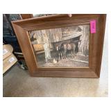 VINTAGE FRAMED HORSE PRINT