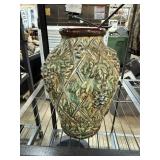 LARGE MAJOLICA POTTERY GLAZED VASE