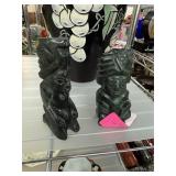 2PC CARVED MEXICAN AZTEC STONE FIGURES