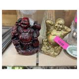 2PC BUDDHA FIGURINES