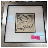 SIGNED ETCHING PRINT KNEE CONVERSATION R BIRMELIN