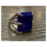 ELIZABETH & JAMES STERLING SILVER LAPIS RING