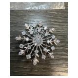 LARGE STERLING SILVER SNOWFLAKE BROOCH PIN