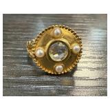 STERLING SILVER GOLD TONE RING SIGNED FR