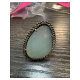 STERLING SILVER FACETED STONE RING