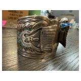 LG NATIVE AMERICAN STERLING SILVER CUFF BRACELET