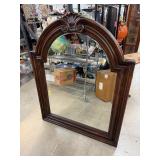 LARGE ARCHED WOOD WALL MIRROR NICE