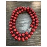 STERLING SILVER RED PEARL NECKLACE