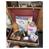 VINTAGE SUITCASE W MISC DECOR