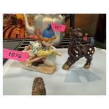 2PC VINTAGE CERAMIC FIGURES