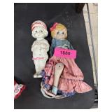 2PC VINTAGE BISQUE PORCELAIN DOLLS