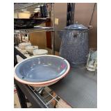 GRANITEWARE CAMP COFFEE POT & BOWLS