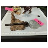 VINTAGE TOBACCO PIPE WITH STAND COLLAPSIBLE CUP