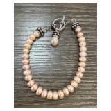 STERLING SILVER PEARL BRACELET