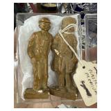 2PC ANTIQUE CHARLES DICKEN POTTERY FIGS TINY TIM+