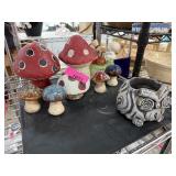 LOT OF MIXED MUSHROOM DECOR ETC