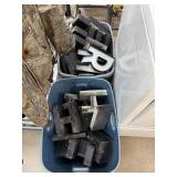 2 LARGE BINS OF LIGHT UP LETTERS