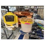 LARGE LOT OF MIX FISHING ITEMS BAIT BUCKETS REELS+