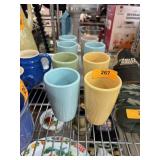 8PC POTTERY TUMBLERS