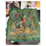 CRANE PHOENIX DRGON KIRIN EMBROIDERED PANEL